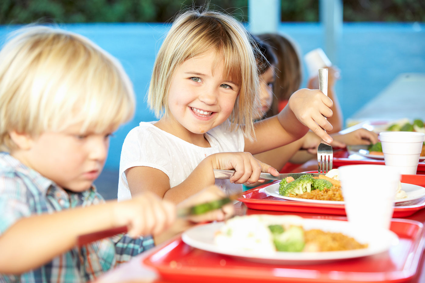 A child enjoying some food from our menu